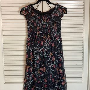 CeCe Smocked Off-the-Shoulder Floral Print Midi Dress